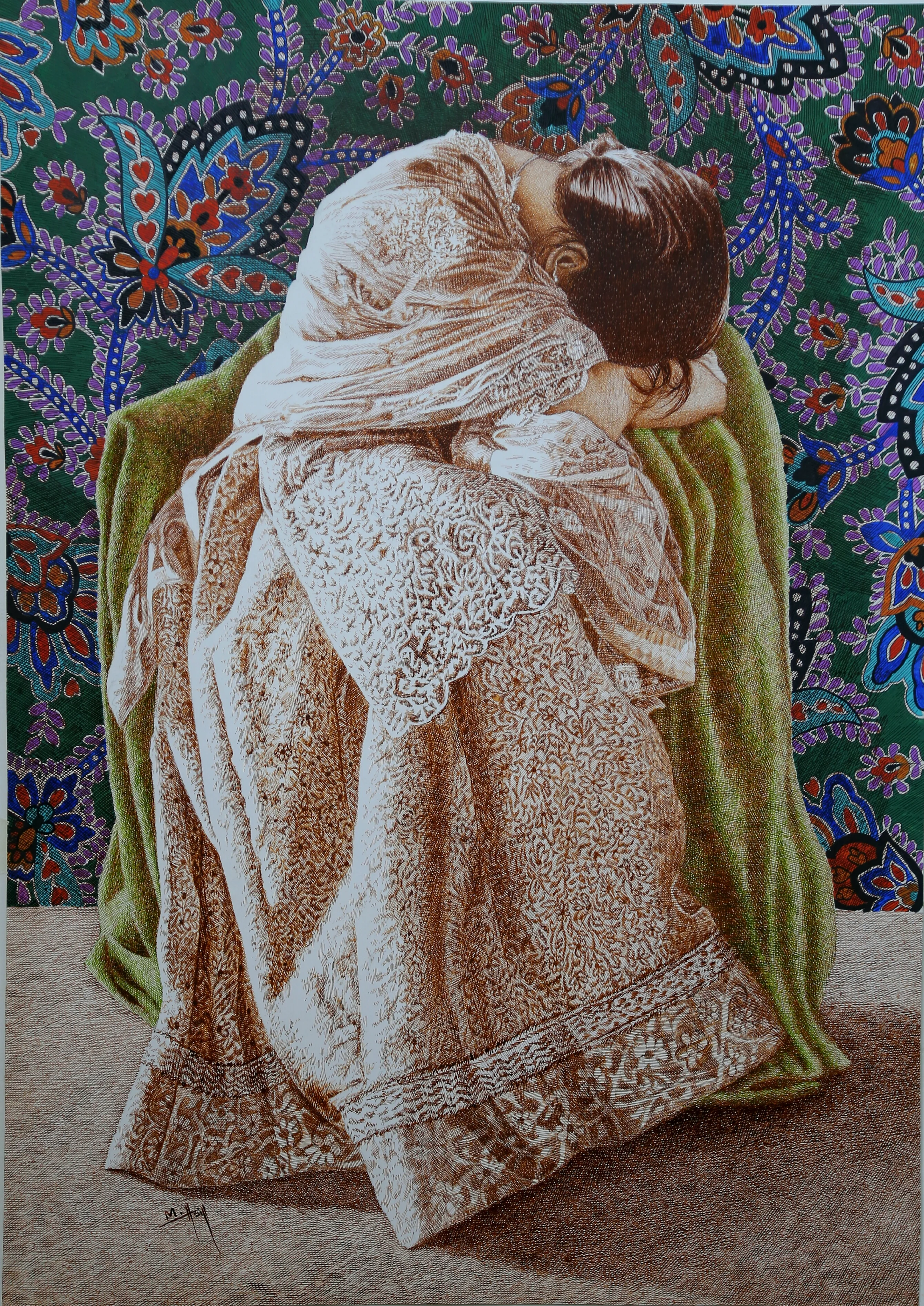 Master piece pen and ink artwork by Asif Ghayaz